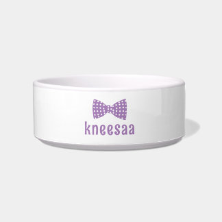 Personalize It! Pet Name Girly Bow Tie Bowl