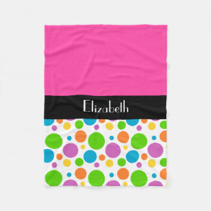 Personalize it - Polka Dot Pattern Fleece Blanket
