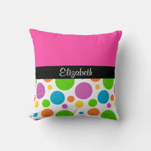 Personalize it - Polka Dot Pattern Throw Pillow