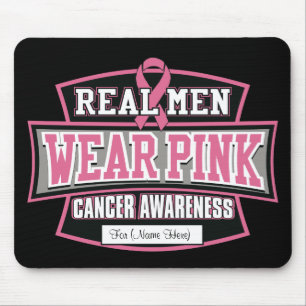 Personalize it REAL MEN WEAR PINK Breast Cancer Mouse Pad