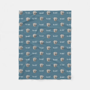 Personalize It! TEAL Pet Photo And Name Fleece Blanket