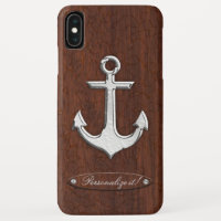 Personalize it! Wet Nautical Mahogany Anchor Steel