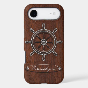 Personalize it! Wet Nautical Mahogany Wheel