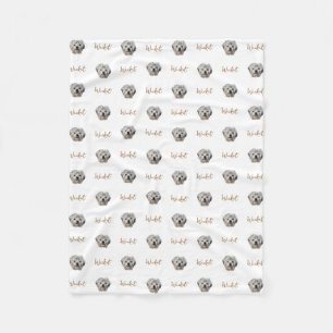 Personalize It! WHITE Pet Photo And Name Fleece Blanket