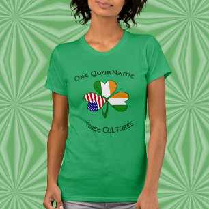 Personalize Ivory Coast Ireland USA Shamrock Women T-Shirt