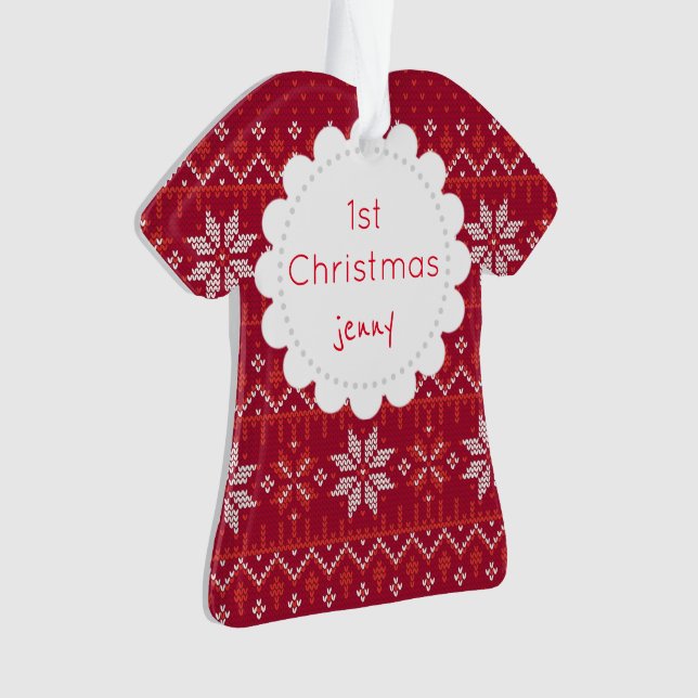 Personalize Jenny's 1st Christmas Photo Ornament (Front)