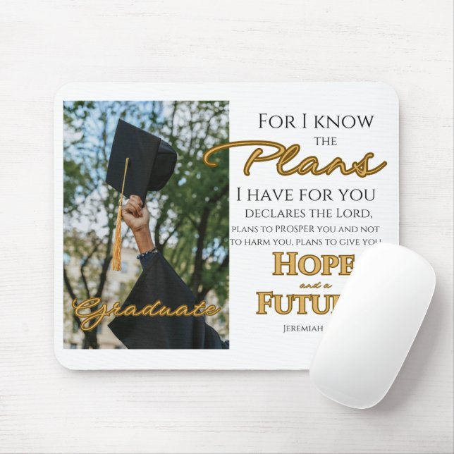 Personalize Jeremiah 29:11 Grad Cap Scripture Mouse Pad (With Mouse)