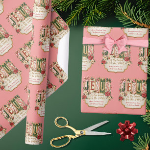 Personalize Jesus is the Reason for the Season Wrapping Paper