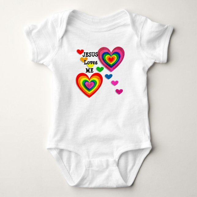 Personalize: Jesus Loves Me with Hearts Tee (Front)