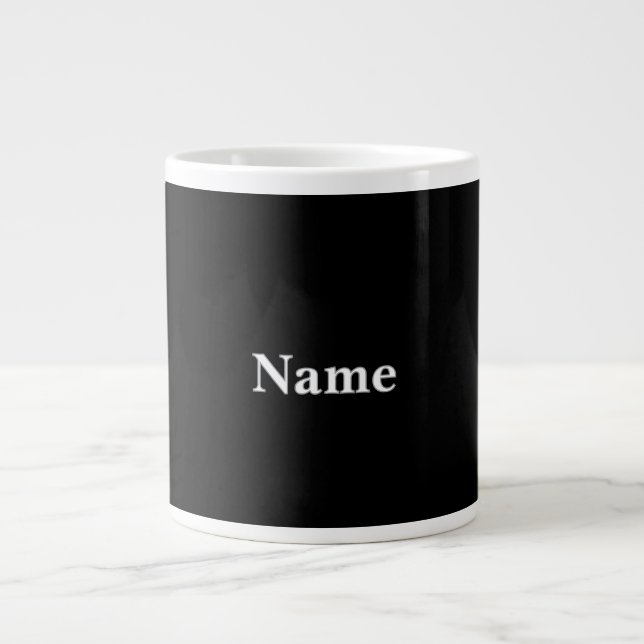 Personalize Jet Black Personalize With Name  Large Coffee Mug (Front)
