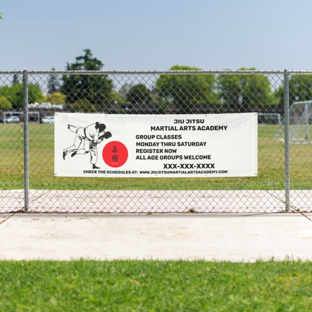 Personalize Jiu Jitsu Martial Arts School Business Banner (Insitu)