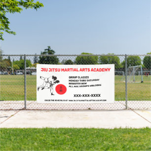 Personalize Jiu Jitsu Martial Arts School Business Banner