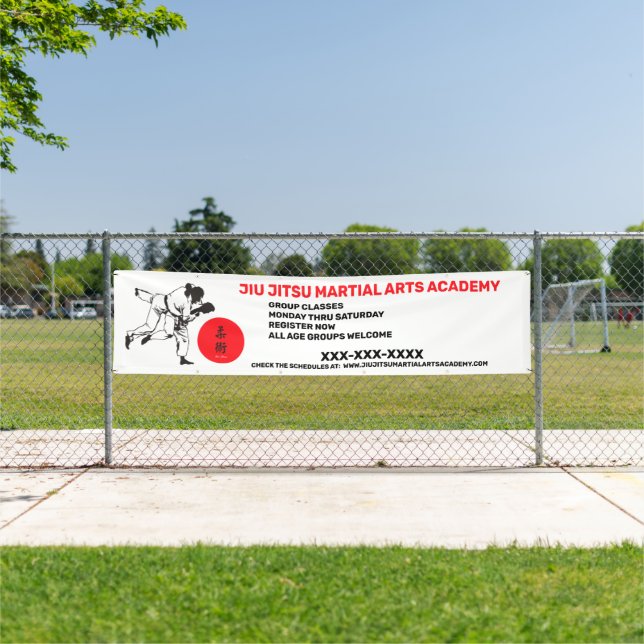 Personalize Jiu Jitsu Martial Arts School Business Banner (Insitu)