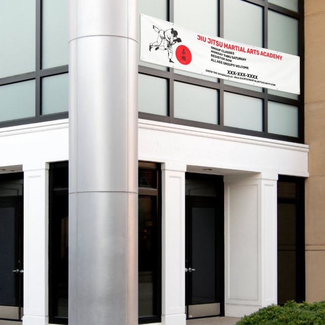 Personalize Jiu Jitsu Martial Arts School Business Banner (Outside Building)