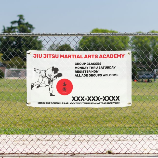 Personalize Jiu Jitsu Martial Arts School Business Banner (Insitu)