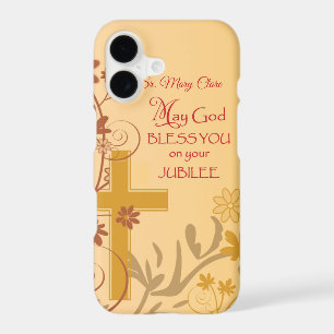 Personalize, Jubilee Anniversary Nun Cross, Swirls