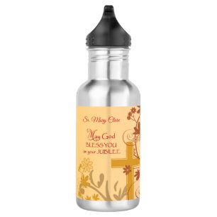 Personalize, Jubilee Anniversary Nun Cross, Swirls 532 Ml Water Bottle