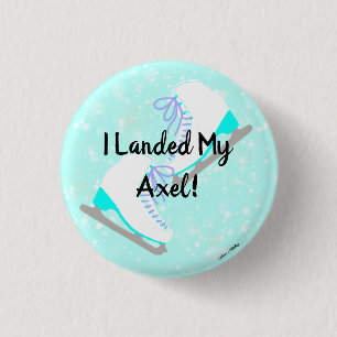 Personalize Jump/Spin Achievement Figure Skater's 1 Inch Round Button