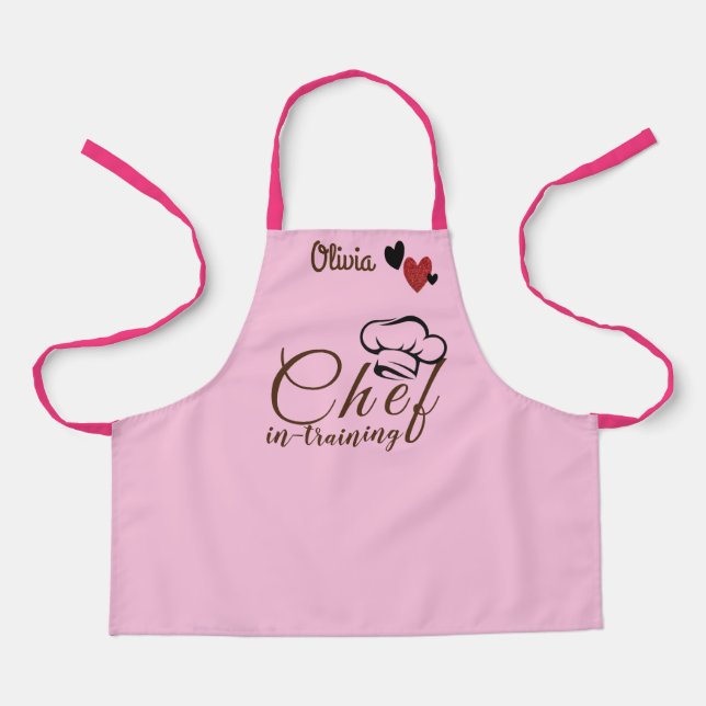 Personalize Junior Baker Cook Custom Name Kids Apron (Front)