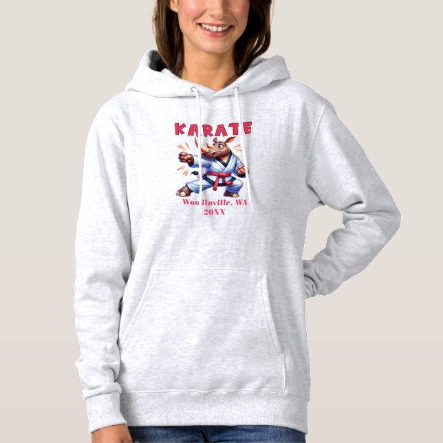 Personalize Karate Practitioner Location Date Name Hoodie (Front)