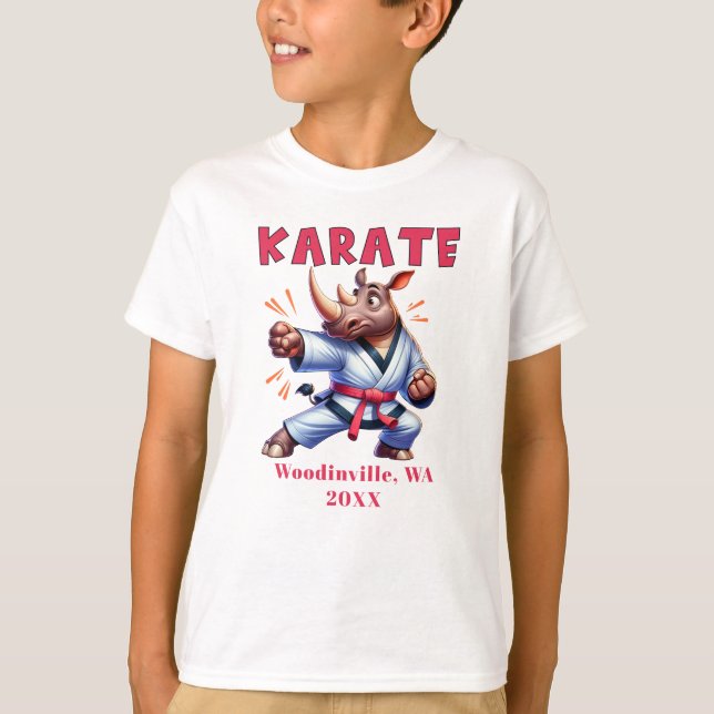 Personalize Karate Practitioner Location Date Name T-Shirt (Front)