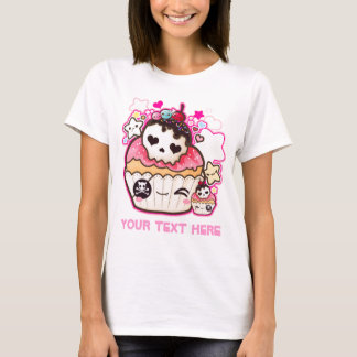 Personalize Kawaii skull cupcake T-Shirt