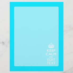 Personalize Keep Calm Your Text Turquoise Accent