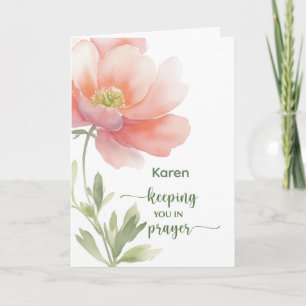 Personalize Keeping You Prayer Watercolor Flower Card