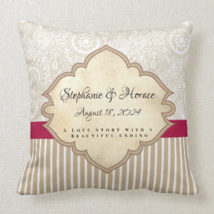Personalize Keepsake Couples Wedding Throw Pillow