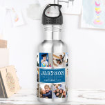 Personalize Kid Child Name Instagram Photo Collage 532 Ml Water Bottle<br><div class="desc">Modern,  personalized Instagram photo collage water bottle for the best Back to School day Ever. Perfect gift also for a child's birthday! He'll love carrying his favourite people around wherever he goes and it will help ease anxiety over the first day of school. This is the blue version.</div>