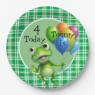 Personalize Kids Birthday Frogs  Paper Plate