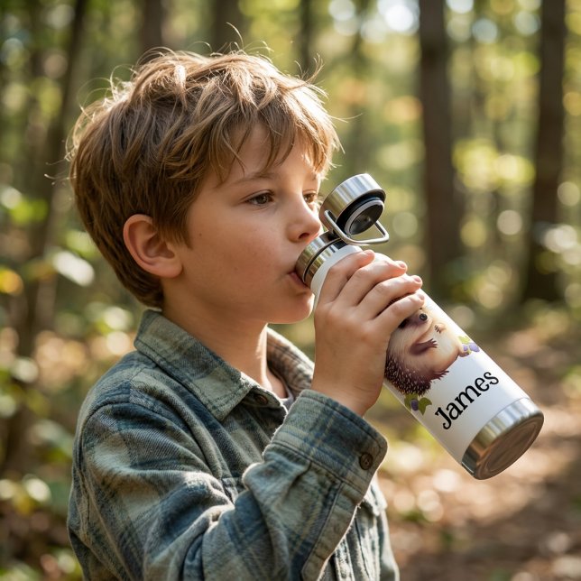 Personalize Kids Hedgehog  Water Bottle (Creator Uploaded)