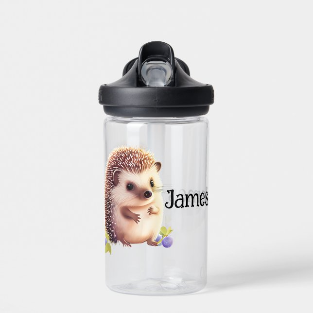 Personalize Kids Hedgehog  Water Bottle (Front)
