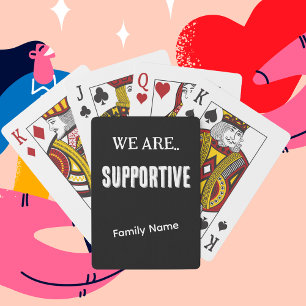Personalize “Kind” & Family Name B&W Game Night Playing Cards