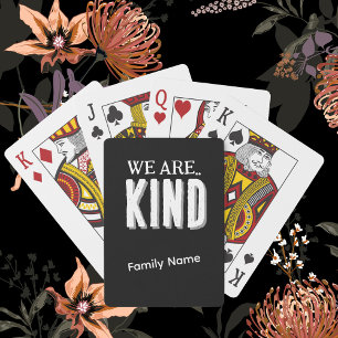 Personalize “Kind” & Family Name B&W Game Night Playing Cards