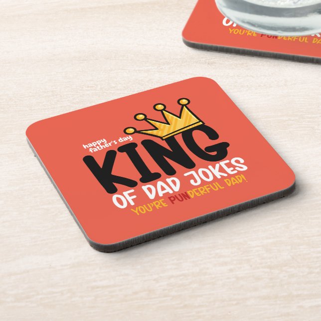 Personalize King of Dad Jokes Coaster (Left Side)