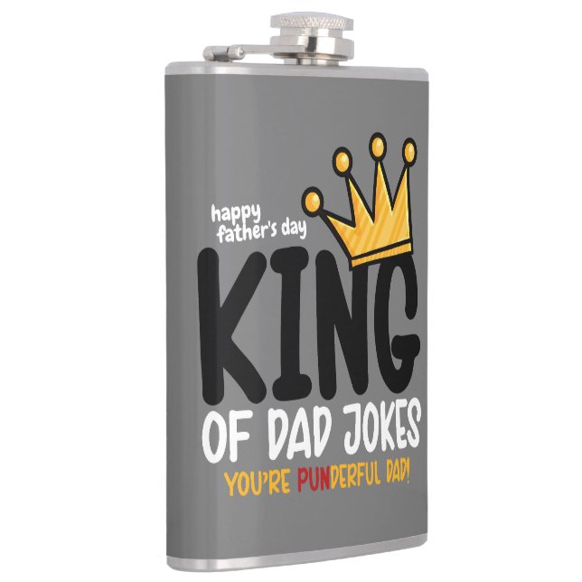 Personalize King of Dad Jokes  Hip Flask (Right)