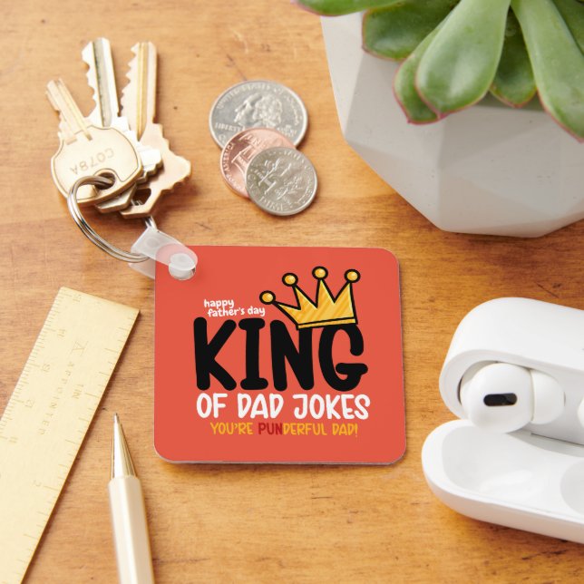 Personalize King of Dad Jokes Keychain (Desk)