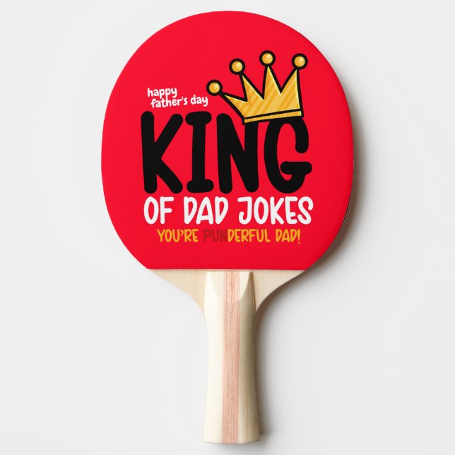 Personalize King of Dad Jokes Ping Pong Paddle (Front)