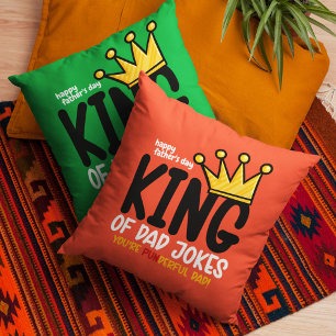 Personalize King of Dad Jokes Throw Pillow