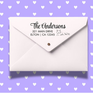 Personalize Kitten Return Address  Rubber Stamp