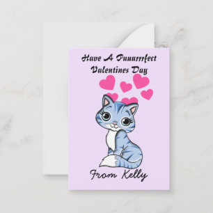 Personalize Kitten Valentines Day Cards for Kids