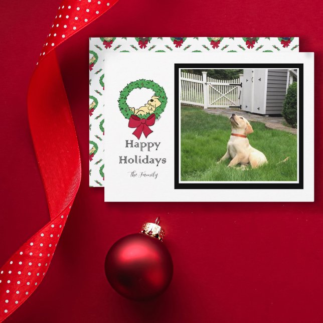 Personalize Lab Puppy Wreath Simple Photo Template (Creator Uploaded)