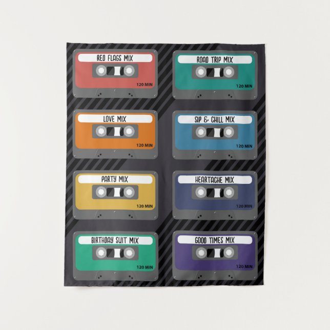 Personalize Labels Mixtape Tapestry  (Front)