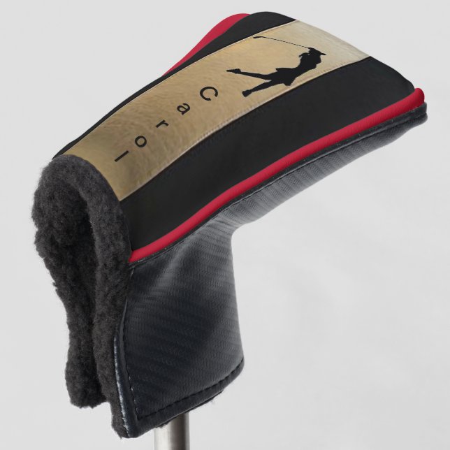 Personalize Lady Silhouette putter Golf Head Cover (3/4 Front)