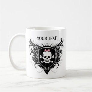 Personalize Lady Skull Crest Coffee Mug