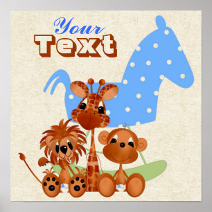 Personalize Large Canvas Jungle Babies Poster