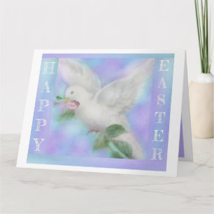 Personalize large "Dove with a Rose" Easter Card