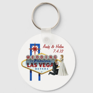 Personalize Las Vegas Wedding Keepsake Keychain