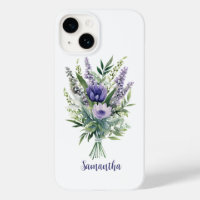 Personalize Lavender Purple Flowers Eucalyptus